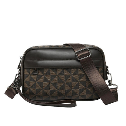 Casual Lightweight Business Shoulder Bags for Men PU Leather Messenger Bag Comfortable Wide Strap Crossbody Bags Designer Male