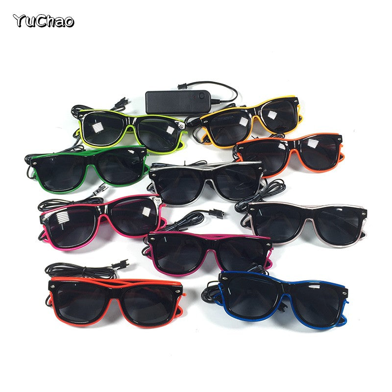 Led Luminous Glasses Bar Masquerade Concert Rave Goggles Rainbow Space Robot Futuristic Led DJ LIGHT Glasses Star Y2k Glasses