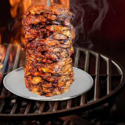 Vertical Tacos Al Pastor Skewer Stainless Steel Brazilian Barbecue Skewer Vertical Spit Stand Shawarma Kebabs Gyros BBQ Grilling