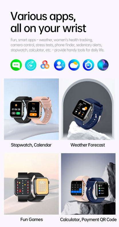 2025 Novo Smartwatch Feminino de LED com IA, Diagnóstico Inteligente, Monitor de Saúde HRV+PPG, Pressão Arterial, Oxigênio no Sangue, IP68, NFC?