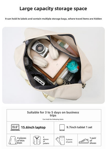 Expandable Travel Duffle Bag for Women, Sports Handbag, Fitness Bag, Large Capacity, One Shoulder Weekend Overnight Bag