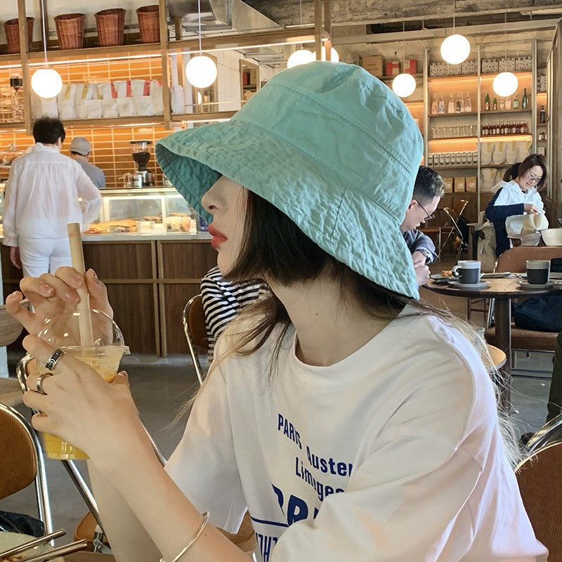 Korean style Hat Women's Summer Face Slimming Sunshade Hat Casual Cotton bucket Cap ????? ?? ?????? ???????