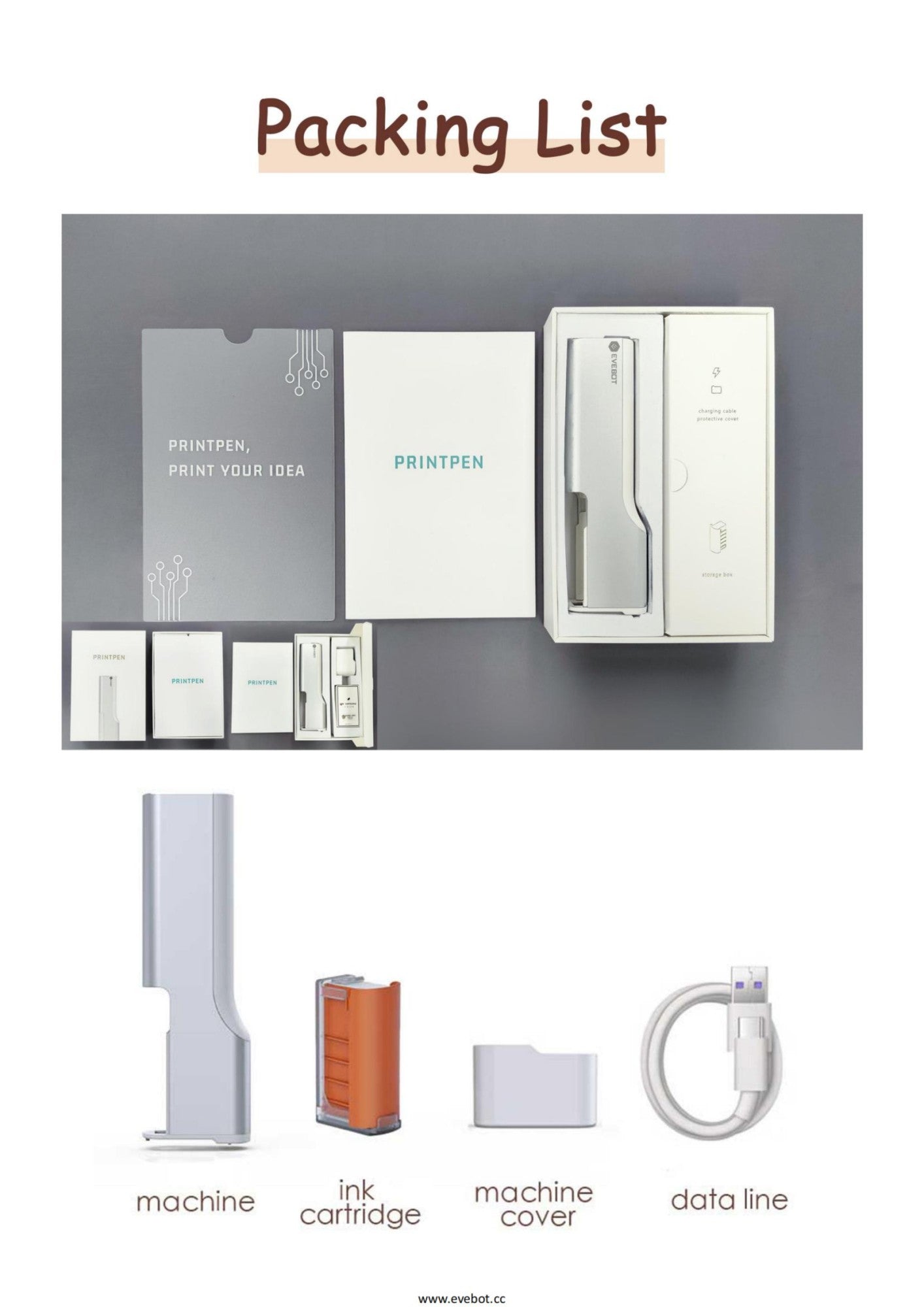 Coffee Latte Art Inkjet Printer EVEBOT for Bakery Coffee Shop Pubs Handheld Printers HD Printing On Food With Positioning Plate