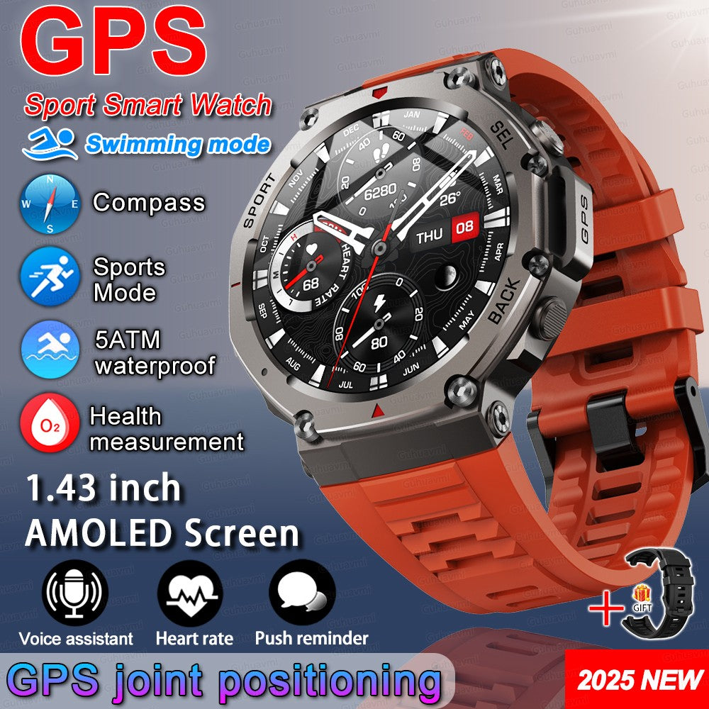 T-Rex 3 Ultra GPS Smart Watch 5 ATM à Prova D'água GNSS Dual-Band Bússola Integrada Smartwatch Militar Esportivo Masculino 2025 Novo para Xiaomi