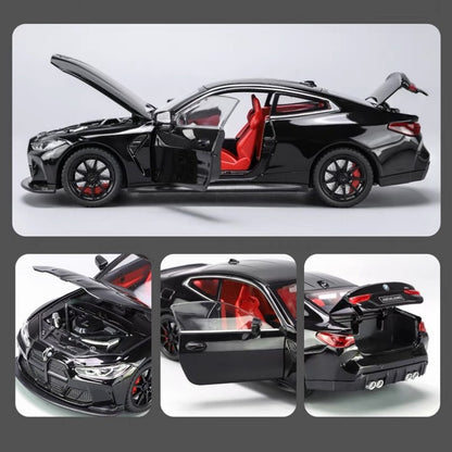 1:24 BMW THE M4 IM Liga Minicarro de Metal Fundido Escala Modelo de Carro Som?Luz Simulação Coleção Brinquedo Infantil Veículo Presente