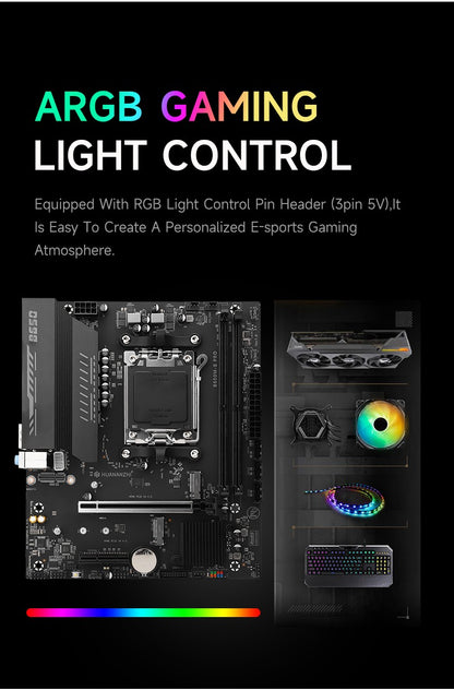 HUANANZHI B650M B PRO AMD AM5 Motherboard Support Ryzen R5 R7 7000 8000 9000 Series M.2 NVME WIFI Dual Channel DDR5 EXPO RAM
