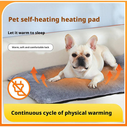 Self-Warming Heated Pet Pad Thick Indoor/Outdoor Mat for Dogs & Cats Energy-Saving Cushion Bed Anti-Slip Kennel Mat Pet Supplies