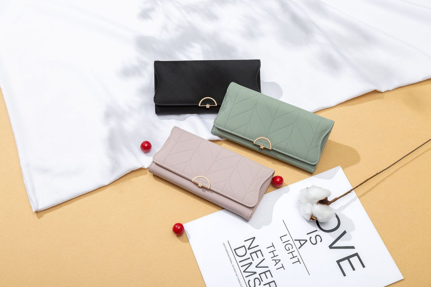 PU Fashion Long Women's Wallet Fashion Buckle New Handbag Large Capacity Fresh Wallet Wallet