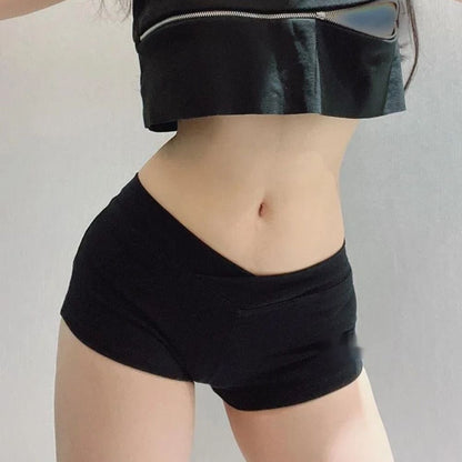 Ultra Short Sports Shorts Black Ballet Pants Tight Low Waist Shorts Simple Casual Fitness Running Shorts Sports Accessories