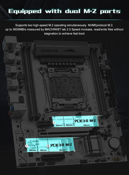 Computador Gamer ARGB X99 LGA 2011-3 Placa-Mãe XEON Intel E5 2620 2666 2670 2678 V3 V4 suporte para Memória DDR4 RECC NON-ECC NVME