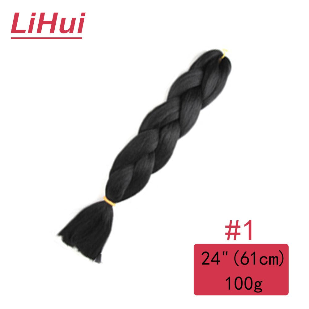 Cabelo Sintético Trança Jumbo 24 Polegadas Ombre Jumbo Extensão de Cabelo para Mulheres Tranças DIY Roxo Rosa Amarelo Cinza Lihu