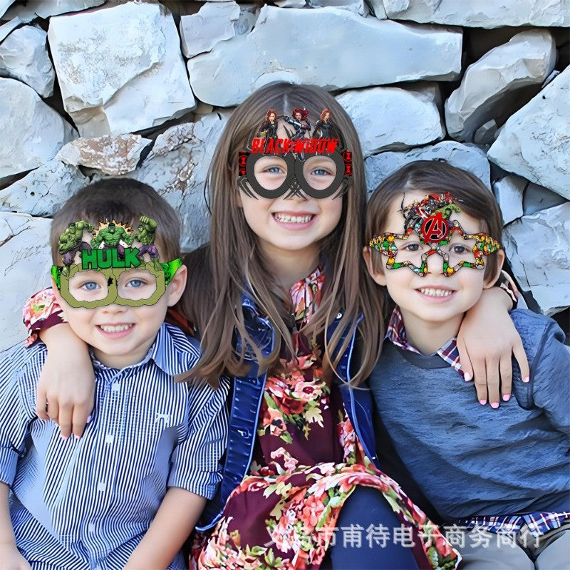 Marvel Spiderman Glasses Party Decoration Set Birthday Gift Party Halloween Cool Accessories Favorite Ornament for Boy 8/16Pcs