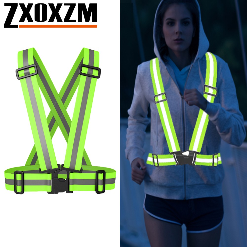 1Pcs Night Running Vest High Visibility Reflective, Breathable Adjustable Safety Vest for Jogging Cycling Walking Hiking
