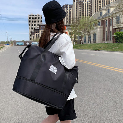 Large Capacity Expandable Hand Carry-On Travel Bag - Durable, multiple compartments, suitable for travel, fitness, yoga,handbag.