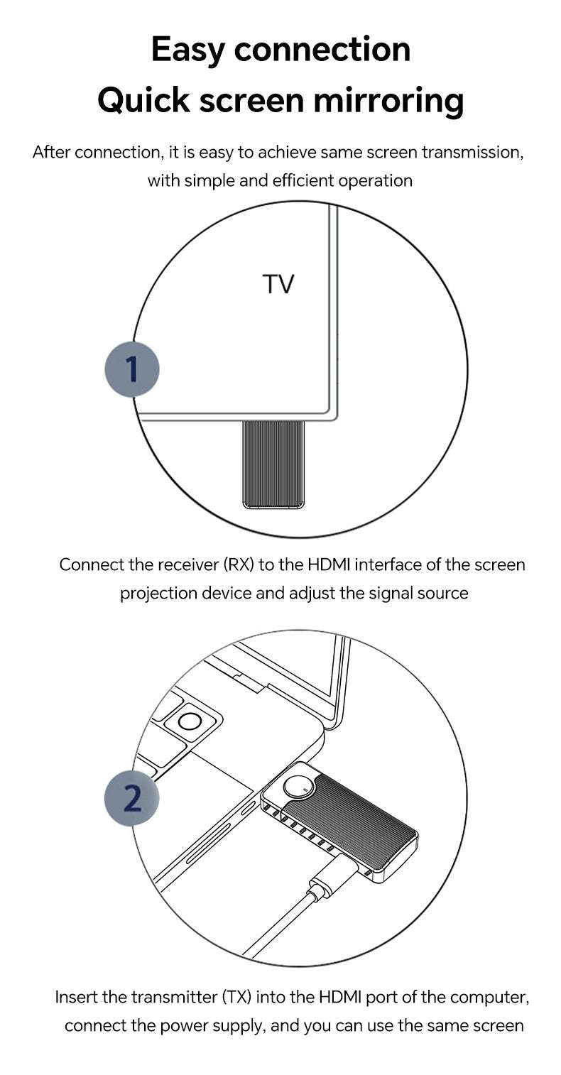 Kit Extensor de Transmissor e Receptor de Vídeo HDMI Sem Fio Lemorele Q50 Adaptador Dongle para TV Monitor Projetor Switch PC