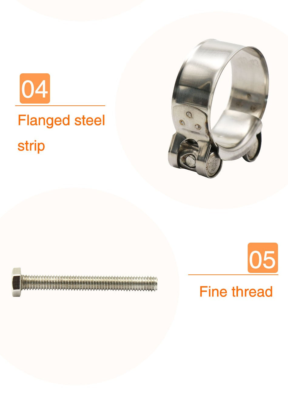 ZSDTRP 26-63mm Stainless Steel Motorcycle Exhaust Clamp Clip For Slip-on Motorcycle Muffler Clamp Kit