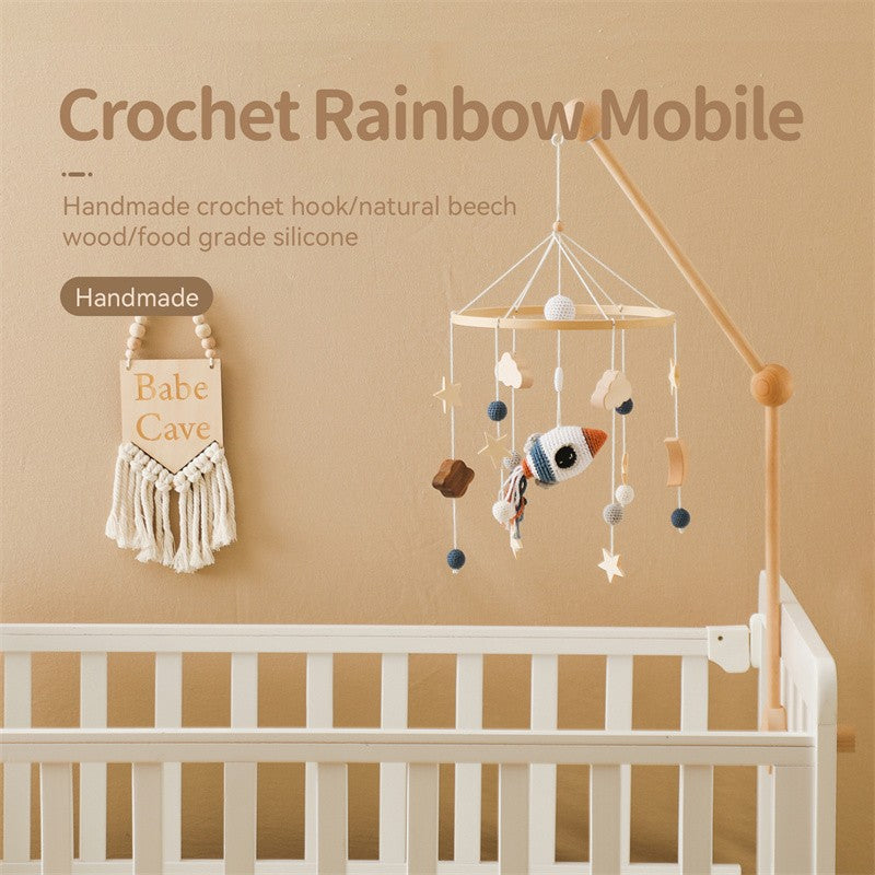 Baby Wooden Bracket Bed Bell 0 6 Months Toy Bracket Accessories Hanging Bracket Soft Mobile On the Bed Baby Room Decoration Crib