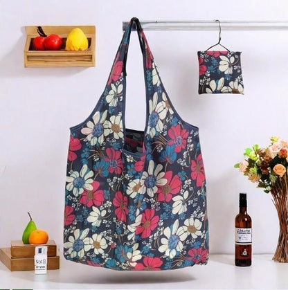 ? Reusable Shopping Bag Nylon Foldable Grocery Bag Creative Eco-Friendly Tote Bag Lightweight and Durable