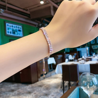 Pulseira de aço inoxidável cheia de strass para mulheres 2022, nova, designer, luxuosa, brilhante, zircônia, ajustável, joia, presente