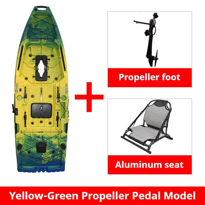 Caiaque Modular de 2 Lugares, Canoa HDPE Elétrica/a Pedal com Assentos de Alumínio, Barco de Pesca Portátil para Recreação em Lagos e no Mar