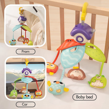 Hanging Bell Baby Stroller Bed Clip Safety Seat Hand Bell Pendant Colorful Multifunctional Soft Toys Stroller Mobile 0-12 Gift