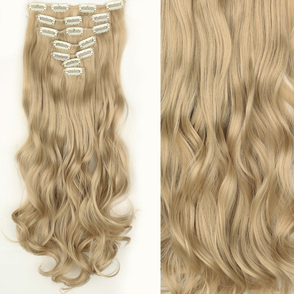 Cabelo Liso Comprido 16 Clipes 7 Pçs/Conjunto de Apliques de Cabelo Sintético Natural Loiro Preto Resistente ao Calor 2026