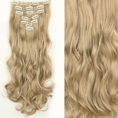 Cabelo Liso Comprido 16 Clipes 7 Pçs/Conjunto de Apliques de Cabelo Sintético Natural Loiro Preto Resistente ao Calor 2026