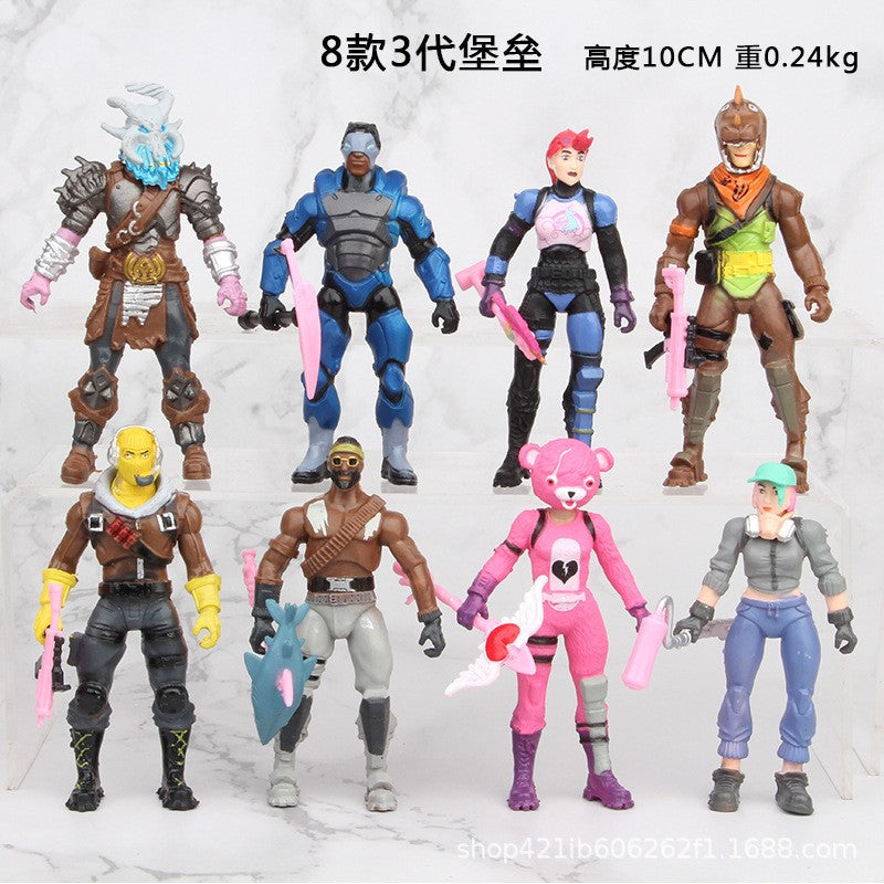 8 pçs/conjunto Fortnite Pvc Action Figure Modelo GK Jogo Fornite Brinquedo Colecionável Boneca com Arma Presente de Aniversário Infantil Natal