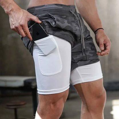 Men's Anime Hunter x Hunter Gym Shorts Bilayer 2-in-1 Breathable Quick-drying Absorb Sweat Sports Short Gym Jogging Pants