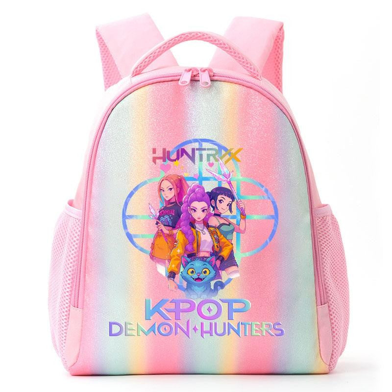 Mochila de Caçadores de Demônios KPop Estampa de Desenho Animado Anime Bolsas de Ombro para Estudantes Organizador de Papelaria Grande Capacidade Presentes de Volta às Aulas