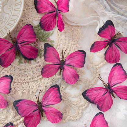 5/10PC Artificial Fake Fluorescent Butterfly Home Room Decor Valentine's Wreath Wedding Bridal Diy Gift Box Accessories Headwear