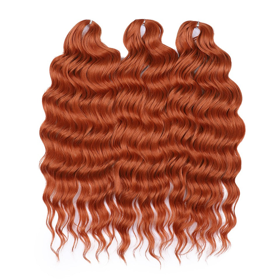 FASHION IDOL Cabelo de Crochê Torção Laranja Extensões de Cabelo Trançado de Onda Profunda Sintética Cabelo Onda de Água 24 Polegadas Fibra Resistente ao Calor