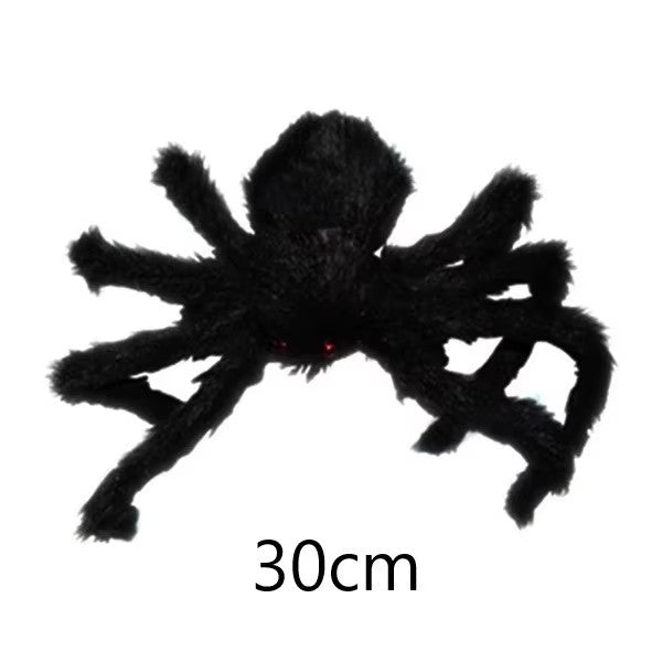Halloween Aranha de Pelúcia Grande Decoração de Halloween de Terror Adereços de Festa Decoração Gigante de Aranha para Exterior Brinquedo de Pelúcia de Aranha Preta de 30-200cm