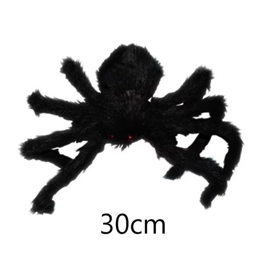 Halloween Aranha de Pelúcia Grande Decoração de Halloween de Terror Adereços de Festa Decoração Gigante de Aranha para Exterior Brinquedo de Pelúcia de Aranha Preta de 30-200cm