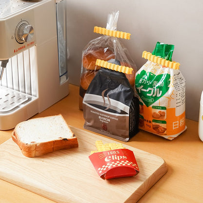12pcs French Fries Sealing Clip Fridge Magnet Snacks Sealing Clip Food Small Clip  Kitchen Plastic Bag Seasoning Sealing Strip