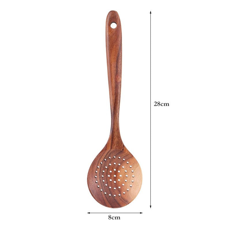 Escumadeira de Madeira Vazada Colher de Madeira Longa para Cozinha Escumadeira de Madeira para Cozinhar Concha Utensílios de Cozinha