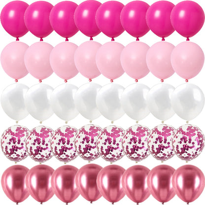40PCS Rose Pink Metal Latex Confetti Confetti Balloons Wedding Decorations Matte Globos New Year Birthday Party Decorations