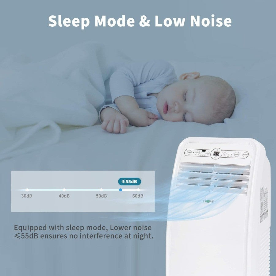 Novo Aparelho de Ar Condicionado Portátil 2024 de 8000 BTU, Unidade Compacta com Refrigeração, Desumidificador, Ventilador, Controle Remoto e Kit de Montagem para Janela.