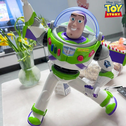 Brinquedo Genuíno Disney Toy Story Buzz Lightyear Space Ranger Modelo de Som Coleção de Mesa Boneco de Ação Buzz Lightyear Modelo de Brinquedo Presentes