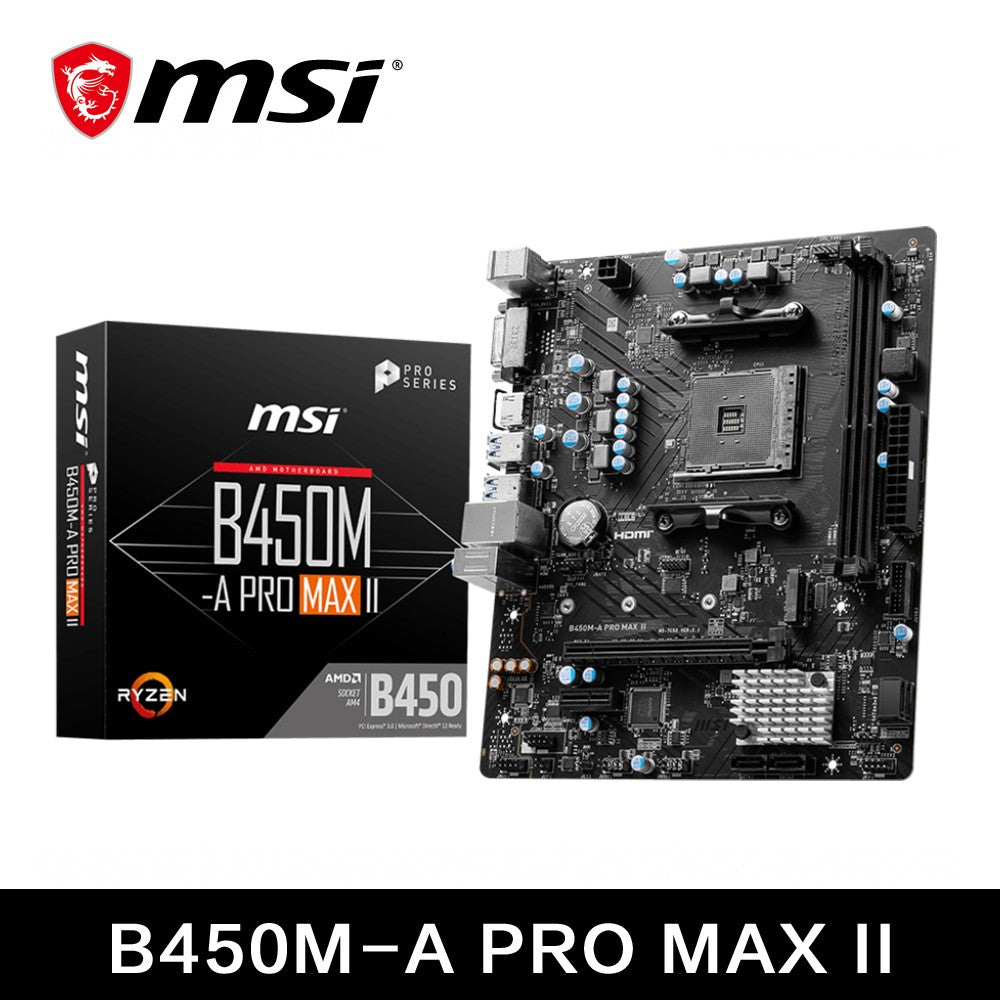Placa-mãe MSI AMD B450M-A PRO MAX II Nova Memória DDR4 de canal duplo M.2 SATAIII USB3.2 Suporte CPU R9 Soquete AM4