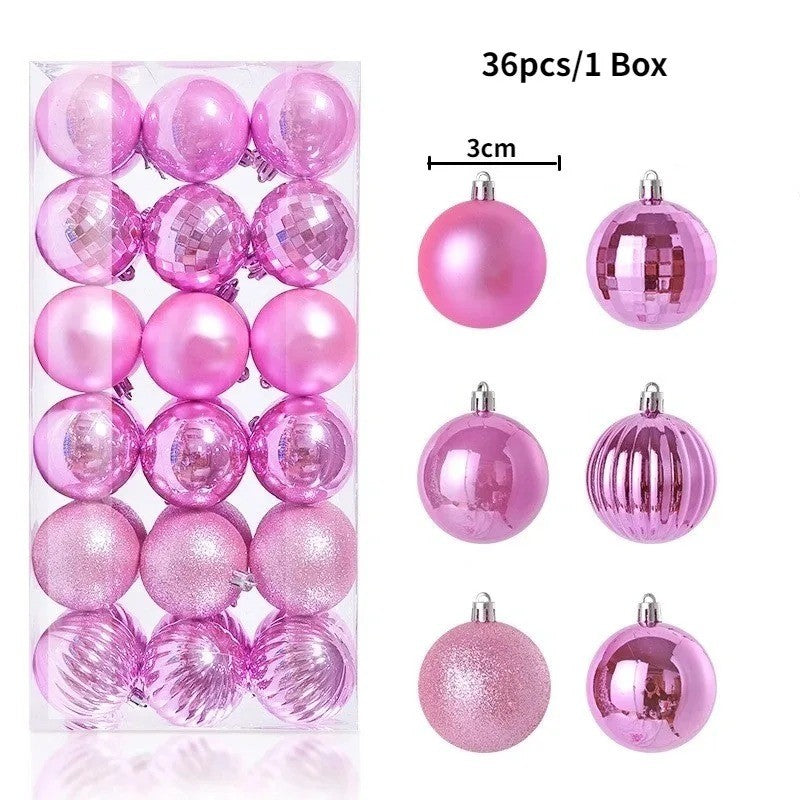 24Pcs 3cm Christmas Balls Christmas Tree Decoration Xmas Hanging Tree Pendants Home Party Christmas Tree Decor New Year Gifts