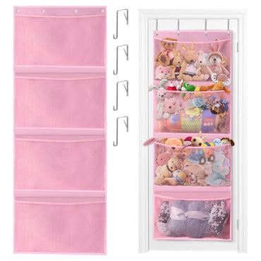 Over Door Hanging Storage Bag for Stuffed Animals & Baby Toys, Hammock Toy Organizer Net, Space-Saving Storage Solution