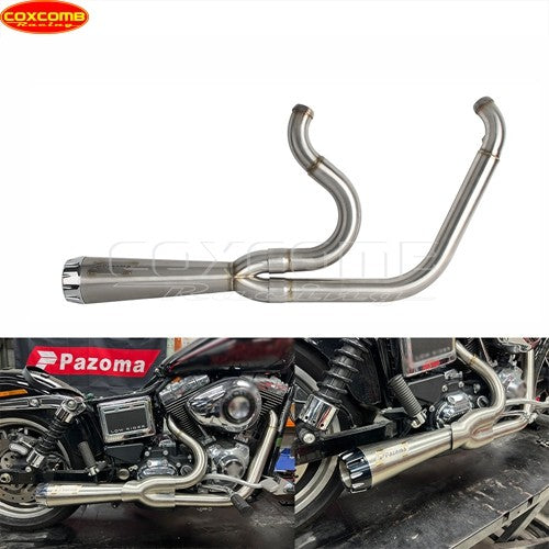 Slip On Exhaust Muffler System Motorcycle Complete Exhaust Pipe For Harley Dyna Street Bob FXDB FXDBB FXDBP FXDBI Limited FXDBC
