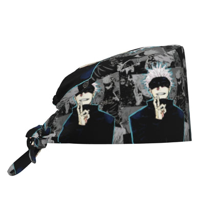 Custom S-Satorues G-Gojoes Cartoon Scrubs Cap Surgical Hats Women Men Skilled Operating Room Cap Operator Hats Lab Works Hat