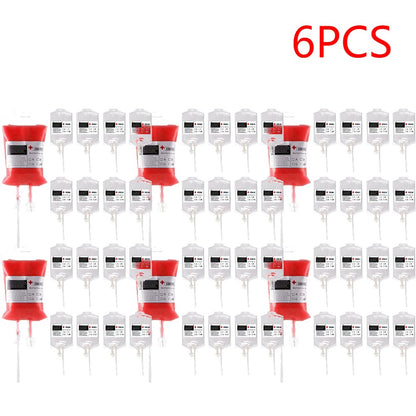60-10PCS Empty Blood Bags Energy Drinks for Halloween Zombie Vampire Costume Props Nurse Graduation Theme Party Favors Drink Pou