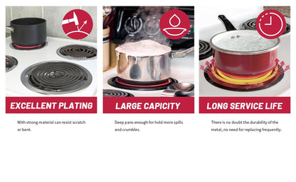 W10196405 W10196406 Stove Burner Drip Pans for Electric Stove Top-Compatible with Whirlpool Electric Range-Thickening to Prevent