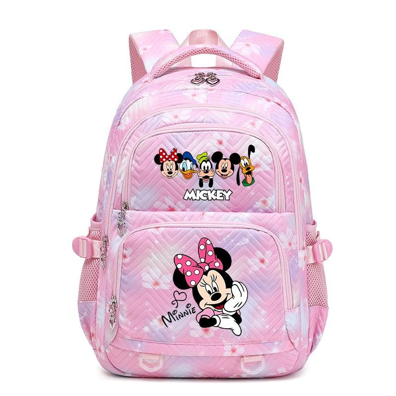 Mochila Mickey Minnie 3 Peças para Meninas e Meninos com Lancheira e Estojo, Mochila Escolar Fofa para Ensino Fundamental e Médio, Presente de Natal