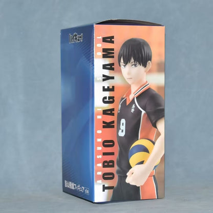 26CM Anime Haikyuu Tobio Kageyama Shoyo Hinata Figura Competição Nacional Pose de Salto na Rede 1/8 Modelo Brinquedo Presente Figura de Ação