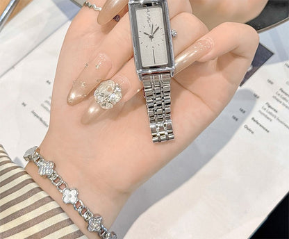 GEDI Square Watch Stainless Steel Gold Vintage Watches for Woman Luxury Elegant Waterproof Quartz Wristwatch Gifts Girlfriend