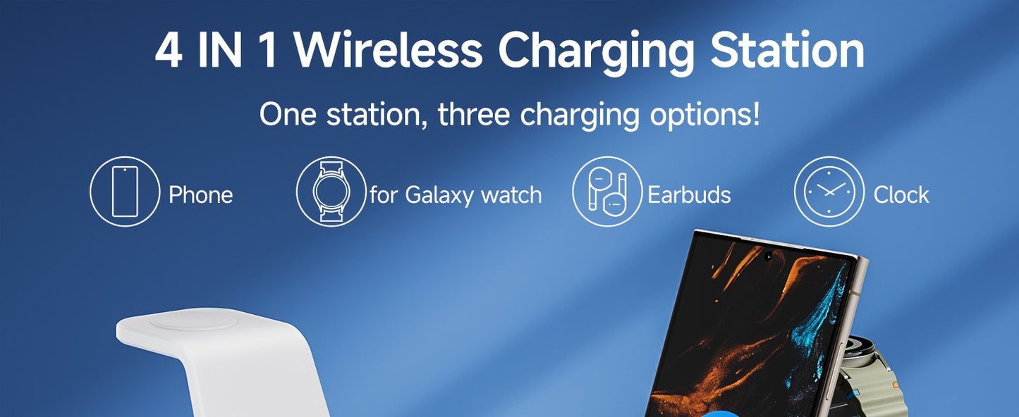 SwanScout C01 Charging Station for Samsung S25 S24 Ultra S23 Z Flip Z Fold Wireless Charger for Galaxy Watch 8 7 for Buds 3 Pro